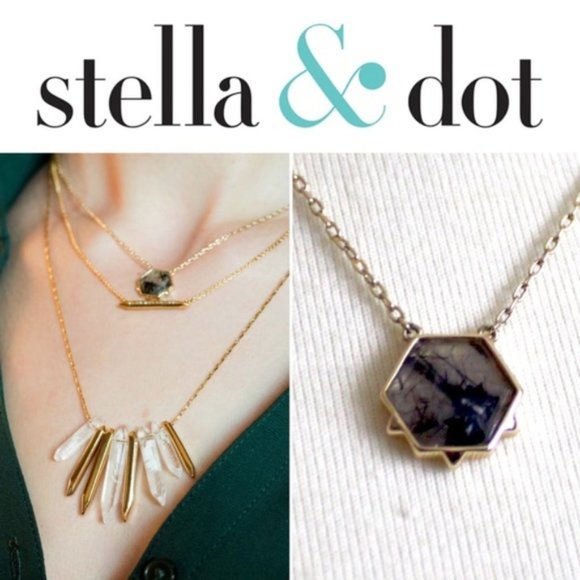Stella & Dot | Gold + Tourmaline Quartz Nova Pendant Layering Necklace - Picture 8 of 10
